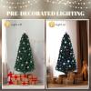 imageVINGLI 6ft Prelit Fiber Optic Artificial Christmas Tree wMulticolor LED Lights Snowflakes ampamp Top Star Lighted Xmas Tree for Indoor Holiday Home Decoration7in