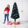 imageVINGLI 6ft Prelit Fiber Optic Artificial Christmas Tree wMulticolor LED Lights Snowflakes ampamp Top Star Lighted Xmas Tree for Indoor Holiday Home Decoration7in