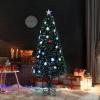imageVINGLI 6ft Prelit Fiber Optic Artificial Christmas Tree wMulticolor LED Lights Snowflakes ampamp Top Star Lighted Xmas Tree for Indoor Holiday Home Decoration7in