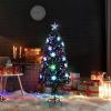 imageVINGLI 6ft Prelit Fiber Optic Artificial Christmas Tree wMulticolor LED Lights Snowflakes ampamp Top Star Lighted Xmas Tree for Indoor Holiday Home Decoration4FT