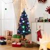imageVINGLI 6ft Prelit Fiber Optic Artificial Christmas Tree wMulticolor LED Lights Snowflakes ampamp Top Star Lighted Xmas Tree for Indoor Holiday Home Decoration4FT