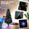 imageVINGLI 6ft Prelit Fiber Optic Artificial Christmas Tree wMulticolor LED Lights Snowflakes ampamp Top Star Lighted Xmas Tree for Indoor Holiday Home Decoration7in