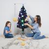 imageVINGLI 6ft Prelit Fiber Optic Artificial Christmas Tree wMulticolor LED Lights Snowflakes ampamp Top Star Lighted Xmas Tree for Indoor Holiday Home Decoration4FT