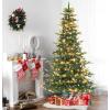 imageVINGLI 75ft PreLit Aspen Artificial Christmas Tree with LED Lights Realistic Christmas Tree w1458 PEampampPVC Branch Tips Metal Stand Indoor Outdoor Holiday Decor6 FT
