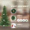 imageVINGLI 75ft PreLit Aspen Artificial Christmas Tree with LED Lights Realistic Christmas Tree w1458 PEampampPVC Branch Tips Metal Stand Indoor Outdoor Holiday Decor6 FT