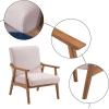 imageVINGLI Accent ChairUpholstered Sofa Chair Mid Century Modern ChairWooden Armchair Accent Chair Fabric Lounge Chair for Living RoomBeige