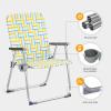 imageVINGLI Aluminum Patio Lawn Chairs Folding Set of 2 with Detachable Cup Holder Webbed Beach Chair Folding Chair Outdoor Portable Camping Chair for Yard Garden Blue alulawnchairYellow