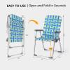 imageVINGLI Aluminum Patio Lawn Chairs Folding Set of 2 with Detachable Cup Holder Webbed Beach Chair Folding Chair Outdoor Portable Camping Chair for Yard Garden Blue alulawnchairBlueGreen