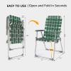 imageVINGLI Aluminum Patio Lawn Chairs Folding Set of 2 with Detachable Cup Holder Webbed Beach Chair Folding Chair Outdoor Portable Camping Chair for Yard Garden Blue alulawnchairDark Green