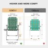 imageVINGLI Aluminum Patio Lawn Chairs Folding Set of 2 with Detachable Cup Holder Webbed Beach Chair Folding Chair Outdoor Portable Camping Chair for Yard Garden Blue alulawnchairDark Green