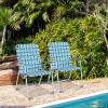 imageVINGLI Aluminum Patio Lawn Chairs Folding Set of 2 with Detachable Cup Holder Webbed Beach Chair Folding Chair Outdoor Portable Camping Chair for Yard Garden Blue alulawnchairBlueGreen