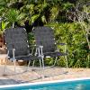 imageVINGLI Aluminum Patio Lawn Chairs Folding Set of 2 with Detachable Cup Holder Webbed Beach Chair Folding Chair Outdoor Portable Camping Chair for Yard Garden Blue alulawnchairBlack
