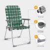 imageVINGLI Aluminum Patio Lawn Chairs Folding Set of 2 with Detachable Cup Holder Webbed Beach Chair Folding Chair Outdoor Portable Camping Chair for Yard Garden Blue alulawnchairDark Green