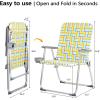 imageVINGLI Aluminum Patio Lawn Chairs Folding Set of 2 with Detachable Cup Holder Webbed Beach Chair Folding Chair Outdoor Portable Camping Chair for Yard Garden Blue alulawnchairYellow