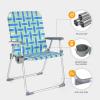 imageVINGLI Aluminum Patio Lawn Chairs Folding Set of 2 with Detachable Cup Holder Webbed Beach Chair Folding Chair Outdoor Portable Camping Chair for Yard Garden Blue alulawnchairBlueGreen