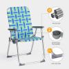 imageVINGLI Aluminum Patio Lawn Chairs Folding Set of 2 with Detachable Cup Holder Webbed Beach Chair Folding Chair Outdoor Portable Camping Chair for Yard Garden Blue alulawnchairBlueGreen