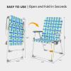 imageVINGLI Aluminum Patio Lawn Chairs Folding Set of 2 with Detachable Cup Holder Webbed Beach Chair Folding Chair Outdoor Portable Camping Chair for Yard Garden Blue alulawnchairBlueGreen