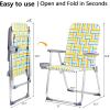 imageVINGLI Aluminum Patio Lawn Chairs Folding Set of 2 with Detachable Cup Holder Webbed Beach Chair Folding Chair Outdoor Portable Camping Chair for Yard Garden Blue alulawnchairYellow
