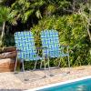 imageVINGLI Aluminum Patio Lawn Chairs Folding Set of 2 with Detachable Cup Holder Webbed Beach Chair Folding Chair Outdoor Portable Camping Chair for Yard Garden Blue alulawnchairBlueGreen