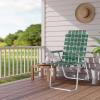 imageVINGLI Aluminum Patio Lawn Chairs Folding Set of 2 with Detachable Cup Holder Webbed Beach Chair Folding Chair Outdoor Portable Camping Chair for Yard Garden Blue alulawnchairDark Green