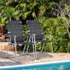 imageVINGLI Aluminum Patio Lawn Chairs Folding Set of 2 with Detachable Cup Holder Webbed Beach Chair Folding Chair Outdoor Portable Camping Chair for Yard Garden Blue alulawnchairBlack