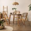 imageVINGLI Bamboo Folding Chair Foldable Dining Wood Chairs Comfortable Seat for Outdoor ampamp Indoor Patio Porch Wedding Party Event 2 PackSet of 1