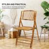 imageVINGLI Bamboo Folding Chair Foldable Dining Wood Chairs Comfortable Seat for Outdoor ampamp Indoor Patio Porch Wedding Party Event 2 PackSet of 1