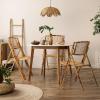 imageVINGLI Bamboo Folding Chair Foldable Dining Wood Chairs Comfortable Seat for Outdoor ampamp Indoor Patio Porch Wedding Party Event 2 PackSet of 2