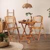 imageVINGLI Bamboo Folding Chair Foldable Dining Wood Chairs Comfortable Seat for Outdoor ampamp Indoor Patio Porch Wedding Party Event 2 PackSet of 3