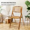 imageVINGLI Bamboo Folding Chair Foldable Dining Wood Chairs Comfortable Seat for Outdoor ampamp Indoor Patio Porch Wedding Party Event 2 PackSet of 4