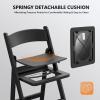 imageVINGLI Black Resin Plastic Folding Chair with Padding Seat Weight Capacity to 350 lbs for Indoor Ourdoor Use 1 PC