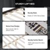 imageVINGLI Bunk Bed Twin Over Twin with 2 Storage DrawersRGB LEDCharging Station Convertible Solid Wood Bunk Bed Frame with Ladders WhiteBlack