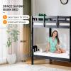 imageVINGLI Bunk Bed Twin Over Twin with 2 Storage DrawersRGB LEDCharging Station Convertible Solid Wood Bunk Bed Frame with Ladders WhiteBlack