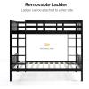 imageVINGLI Bunk Bed Twin Over Twin with 2 Storage DrawersRGB LEDCharging Station Convertible Solid Wood Bunk Bed Frame with Ladders WhiteBlack