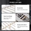imageVINGLI Bunk Bed Twin Over Twin with 2 Storage DrawersRGB LEDCharging Station Convertible Solid Wood Bunk Bed Frame with Ladders WhiteWhite