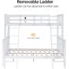 imageVINGLI Bunk Bed Twin Over Twin with 2 Storage DrawersRGB LEDCharging Station Convertible Solid Wood Bunk Bed Frame with Ladders WhiteWhite