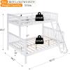 imageVINGLI Bunk Bed Twin Over Twin with 2 Storage DrawersRGB LEDCharging Station Convertible Solid Wood Bunk Bed Frame with Ladders WhiteWhite