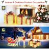 imageVINGLI Christmas Lighted Gift Boxes Set of 3 Weather Proof Present Boxes Ornament Home Decor Prelit 60 LED Lights PreSecured Bowknot for Indoor Outdoor Holiday DecorationsGolden