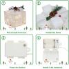 imageVINGLI Christmas Lighted Gift Boxes Set of 3 Weather Proof Present Boxes Ornament Home Decor Prelit 60 LED Lights PreSecured Bowknot for Indoor Outdoor Holiday DecorationsWhite