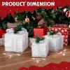imageVINGLI Christmas Lighted Gift Boxes Set of 3 Weather Proof Present Boxes Ornament Home Decor Prelit 60 LED Lights PreSecured Bowknot for Indoor Outdoor Holiday DecorationsSilver