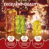 imageVINGLI Christmas Lighted Gift Boxes Set of 3 Weather Proof Present Boxes Ornament Home Decor Prelit 60 LED Lights PreSecured Bowknot for Indoor Outdoor Holiday DecorationsRectangular