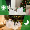 imageVINGLI Christmas Lighted Gift Boxes Set of 3 Weather Proof Present Boxes Ornament Home Decor Prelit 60 LED Lights PreSecured Bowknot for Indoor Outdoor Holiday DecorationsWhite