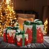 imageVINGLI Christmas Lighted Gift Boxes Set of 3 Weather Proof Present Boxes Ornament Home Decor Prelit 60 LED Lights PreSecured Bowknot for Indoor Outdoor Holiday DecorationsRed