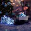 imageVINGLI Christmas Lighted Gift Boxes Set of 3 Weather Proof Present Boxes Ornament Home Decor Prelit 60 LED Lights PreSecured Bowknot for Indoor Outdoor Holiday DecorationsClear