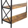 imageVINGLI Console Table with Drawer Entryway Table with Storage and Two Shelves Rustic Sofa Table Narrow Farmhouse Entry Table for Living Room Hallway Metal Frame Rustic Brown