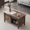 imageVINGLI Farmhouse Lift Top Coffee Table Rustic Grey with Storage ShelfHidden Compartment Mesa De Centro para SalaEspresso