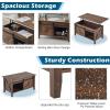 imageVINGLI Farmhouse Lift Top Coffee Table Rustic Grey with Storage ShelfHidden Compartment Mesa De Centro para SalaEspresso