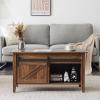 imageVINGLI Farmhouse Lift Top Coffee Table Rustic Grey with Storage ShelfHidden Compartment Mesa De Centro para SalaEspresso