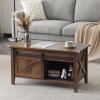 imageVINGLI Farmhouse Lift Top Coffee Table Rustic Grey with Storage ShelfHidden Compartment Mesa De Centro para SalaEspresso