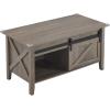 imageVINGLI Farmhouse Lift Top Coffee Table Rustic Grey with Storage ShelfHidden Compartment Mesa De Centro para SalaGrey